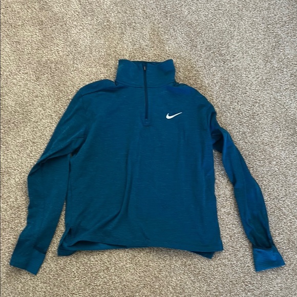 Nike Running Dri-Fit Blue Quarter-Zip Pullover - Picture 1 of 7